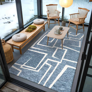 Denim Art Hand Tufted New Zealand Wool Rug