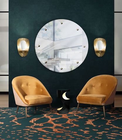 Ruche d’abeilles Dark Green & Dark Beige New Zealand Wool Hand Tufted Carpet &  Rug