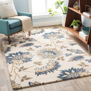 Spa Floral Hand Tufted New Zealand  Wool Carpet & Rug