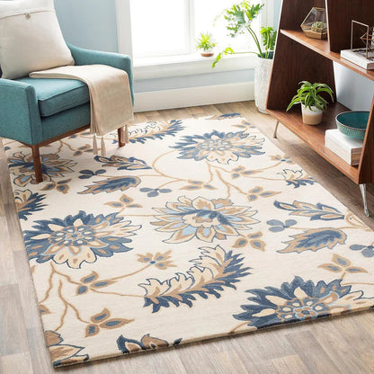 Spa Floral Hand Tufted New Zealand  Wool Carpet & Rug