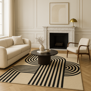 Curved Continuum Hand Tufted New Zealand Wool Carpet & Rug