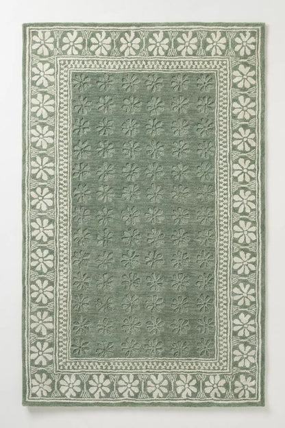 Sirocco Green Hand Tufted Wool Carpet & Rug