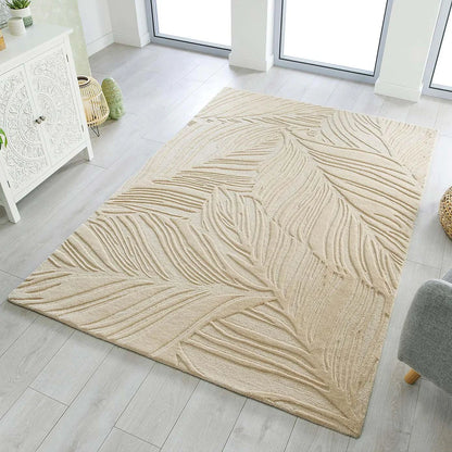 Beige Floral Area Hand Tufted Carpet & Rug