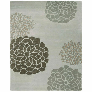 Camille Green Hand Tufted Floral Carpet & Rug