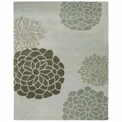 Camille Green Hand Tufted Floral Carpet & Rug