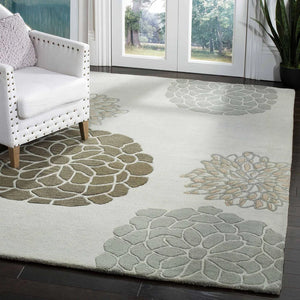 Camille Green Hand Tufted Floral Carpet & Rug