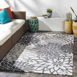 Camille Grey Hand Tufted Floral Carpet & Rug