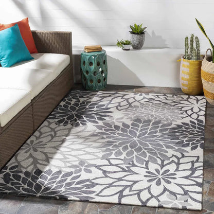 Camille Grey Hand Tufted Floral Carpet & Rug