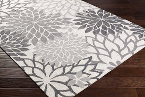 Camille Grey Hand Tufted Floral Carpet & Rug