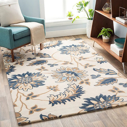 Camille Light Beige Hand Tufted Floral Carpet & Rug