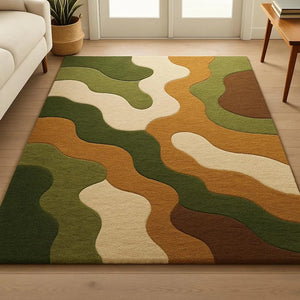 Abstrac Green Multicolor Hand Tufted Carpet & Rug
