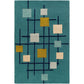 Geobox Teal Green Hand Tufted Carpet  Rug