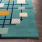 Geobox Teal Green Hand Tufted Carpet  Rug
