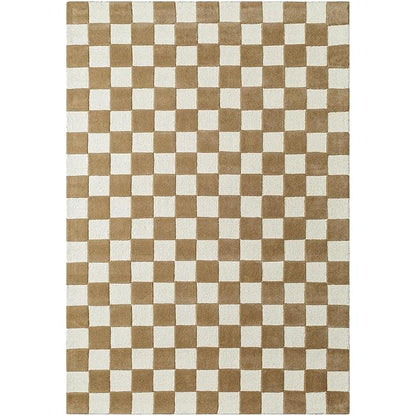 Mazebox Brown White Hand Tufted Carpet & Rug
