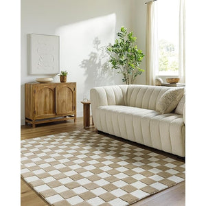 Mazebox Brown White Hand Tufted Carpet & Rug