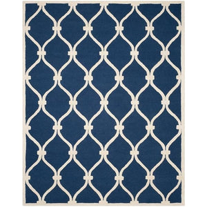 Rope Knot Blue White Hand Tufted Carpet & Rug