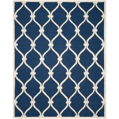 Rope Knot Blue White Hand Tufted Carpet & Rug