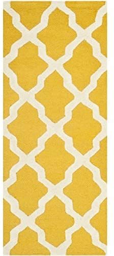 Zinia Yellow White Hand Tufted Carpet & Rug