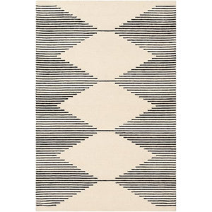 Diamond Line Beige Black Hand Tufted Carpet & Rug