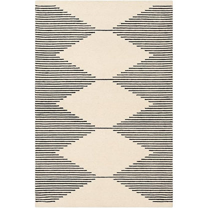 Diamond Line Beige Black Hand Tufted Carpet & Rug
