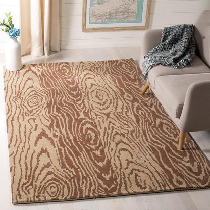 Wood  Hand Tufted Wool Carpet & Rug