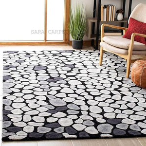 Stone Hand Tufted Wool Carpet & Rug