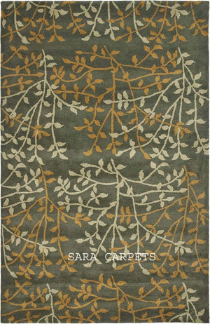 Fusion Floral Hand Tufted Wool Carpet & Rug