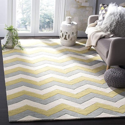 Zigzag Olive Hand Tufted Wool Carpet & Rug
