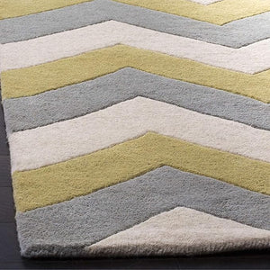 Zigzag Olive Hand Tufted Wool Carpet & Rug