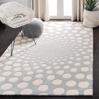 Spiral Hand Tufted Wool Carpet & Rug