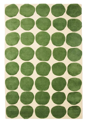 Edisn Green Dot Hand Tufted New Zealand Wool Carpet & Rug