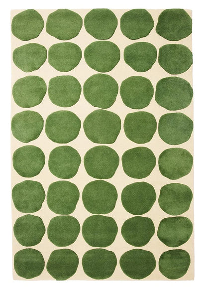 Edisn Green Dot Hand Tufted New Zealand Wool Carpet & Rug