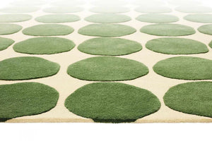 Edisn Green Dot Hand Tufted New Zealand Wool Carpet & Rug