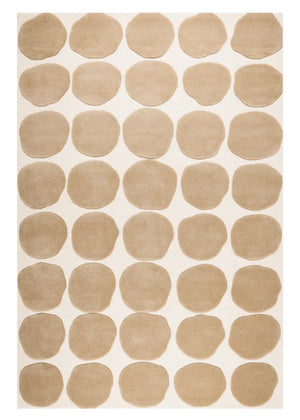 Edisn Beige Dot Hand Tufted New Zealand Wool Carpet & Rug