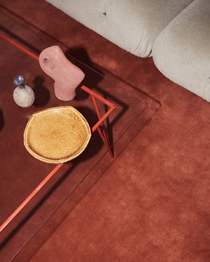 Frozen Brick Red Hand Tufted New Zealand Carpet & Rug