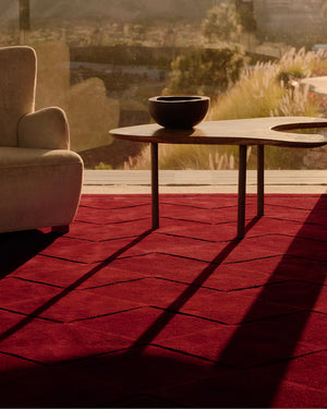 Vettri Red Hand Tufted New Zealand Carpet & Rug