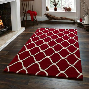 Crismon  Maroon Hand Tufted New Zealand Wool Carpet & Rug