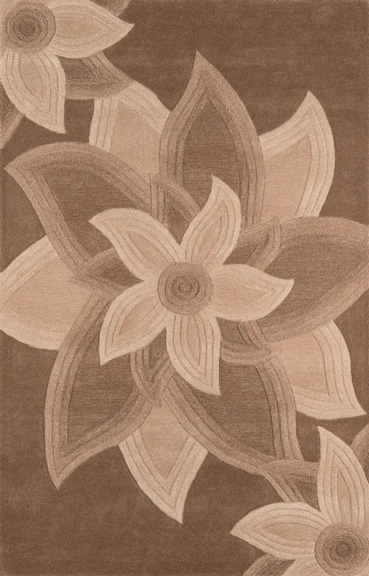 Hand Tufted Floral Design New Zealand Wool Rug
