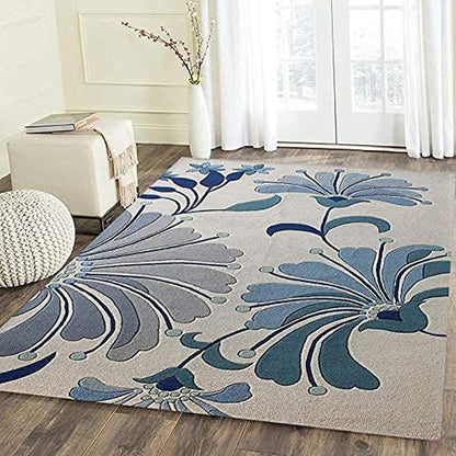 Majestic Water Color Blue Hand Tufted New Zealand Wool Rug