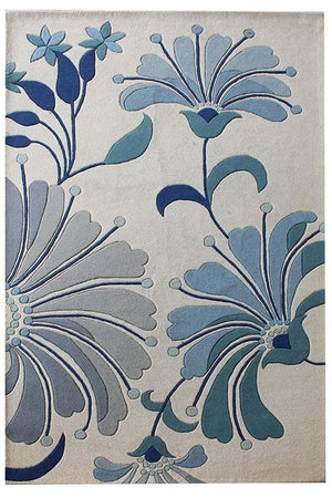 Majestic Water Color Blue Hand Tufted New Zealand Wool Rug