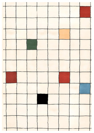 Wool Hand Tufted Coastline Grid Rug