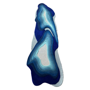 Irregular Shape Blue Abstract  Carpet