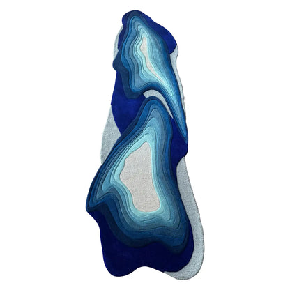 Irregular Shape Blue Abstract  Carpet