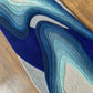 Irregular Shape Blue Abstract  Carpet