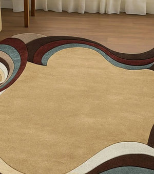 cira brown irregular hand tufted carpet and rug