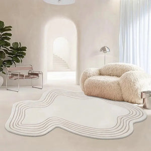 Ivory  Irregular Hand Tufted Carpet & Rug