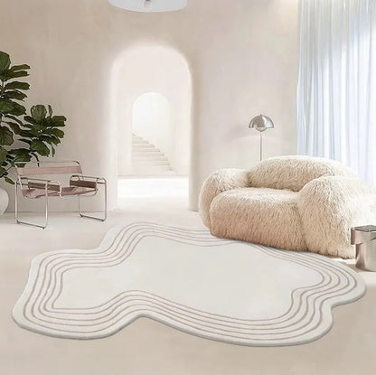 Ivory  Irregular Hand Tufted Carpet & Rug