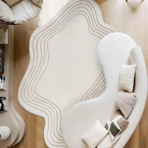 Ivory  Irregular Hand Tufted Carpet & Rug