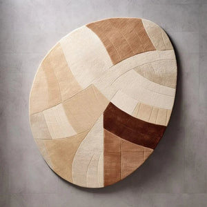 Reeva beigh & brown irregular hand tufted carpet & rug