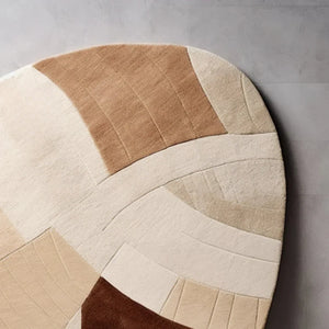 Reeva beigh & brown irregular hand tufted carpet & rug